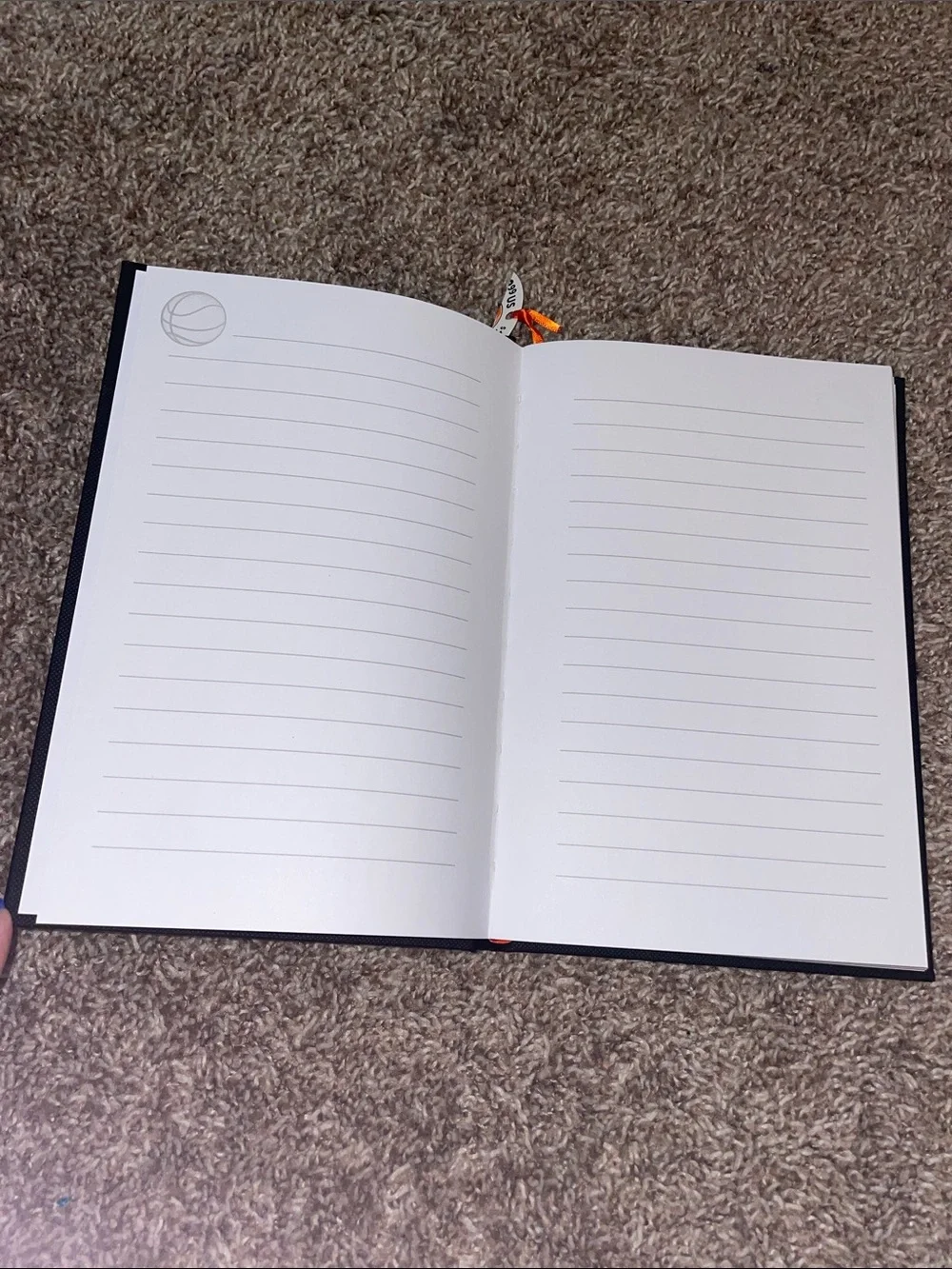 Scholastic Black and Orange Basketball Court Hardcover Notebook